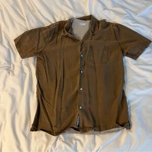 Men's Frank and Oak Brown Medium Button-down Shirt